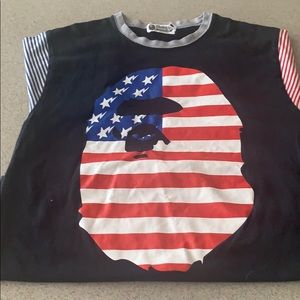 Rare Find!!!  A Bathing Ape American flag t-shirt